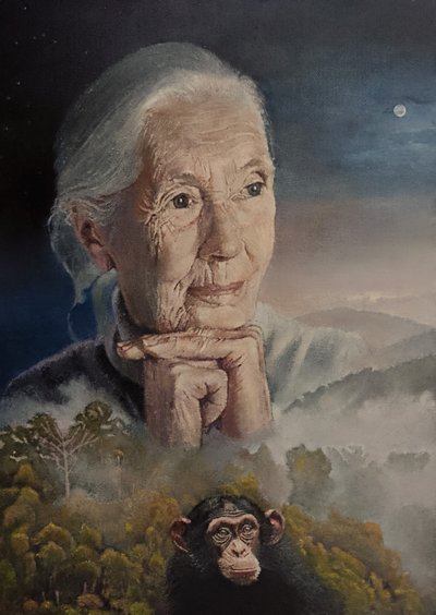 Mindannyian kapcsolatban vagyunk (Jane Goodall bölcsessége) (festmény) alkotó: Kevin Parrish