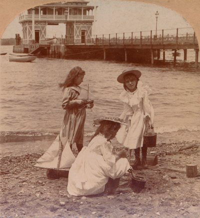 Playing on the Beach c1900 alkotó: Keystone View Company