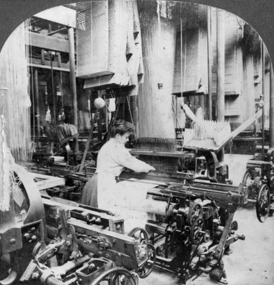 Vászonszövet szövés, Montreal, Kanada, XX. század eleje alkotó: Keystone View Company