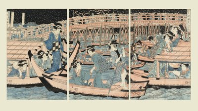 Lehűlés a Ryogoku hídnál alkotó: Kikugawa Eizan
