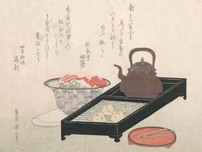 Tea és süteménytál, 19. század. alkotó: Kikugawa Eizan