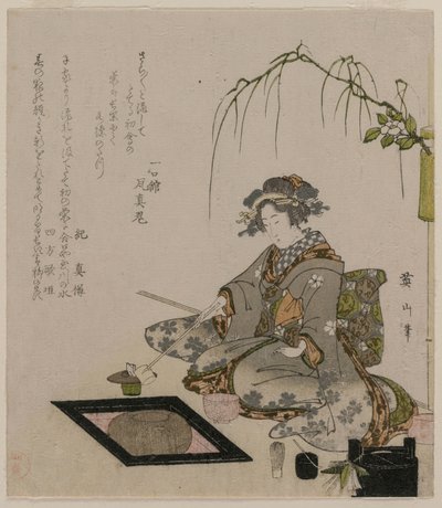 Nő a teaszertartáson, 1820 körül. alkotó: Kikukawa Eizan