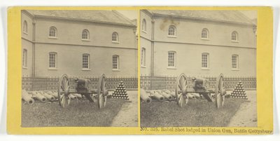 A Rebel Shot szállása: Union Gun, Battle Gettysburg, 185575. Alkotók: Kilburn Brothers, BW Kilburn. alkotó: Kilburn Brothers, BW Kilburn
