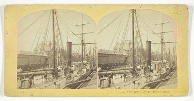 Kilátás a T Wharfból, Boston, Mass, 185575. Alkotók: Kilburn Brothers, BW Kilburn. alkotó: Kilburn Brothers, BW Kilburn