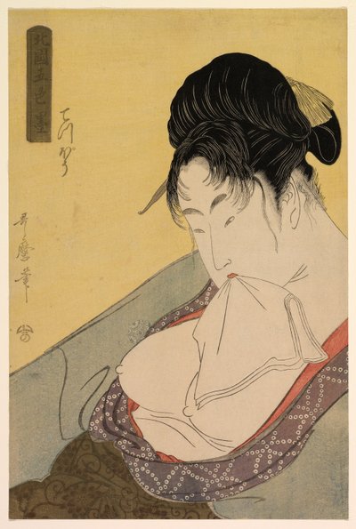Alacsony osztályú prostituált (Gun [teppo]), a „Tinta öt árnyalata az északi negyedben” ("Hokkoku goshiki-zumi") sorozatból alkotó: Kitagawa Utamaro