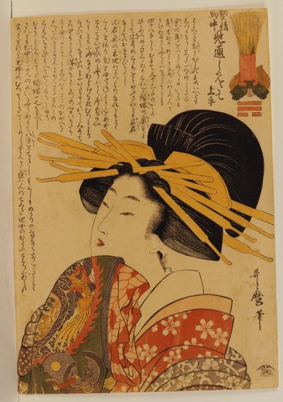 Egy udvarhölgy felemeli az ujját alkotó: Kitagawa Utamaro