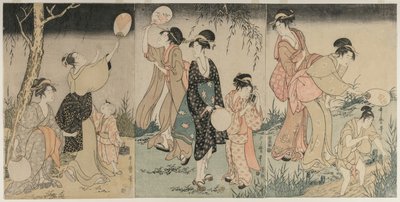 Szentjánosbogarak fogása, c. 1796-1797. alkotó: Kitagawa Utamaro
