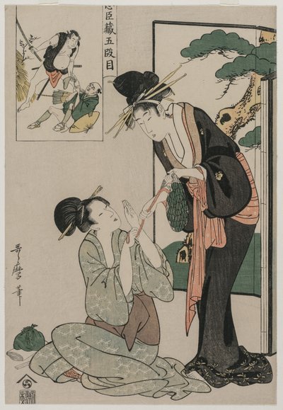 Chushingura: A hűség tárháza V. felvonása alkotó: Kitagawa Utamaro