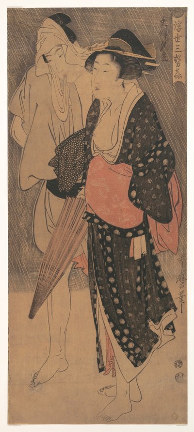 Pár az esti zuhanyban, c. 1800 alkotó: Kitagawa Utamaro