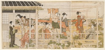 Ruhaszárítás (Monohoshi) alkotó: Kitagawa Utamaro