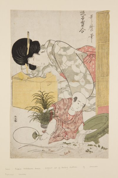 A kis kincsek elegáns összehasonlításai (Furyu ko-dakara awase) (színes fatömbnyomat) alkotó: Kitagawa Utamaro