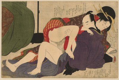 Gésa és szeretője Negai no itoguchi (sorozat címe) alkotó: Kitagawa Utamaro