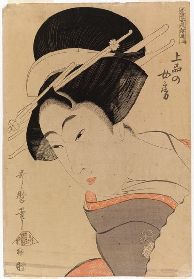 Egy lány félalakos portréja alkotó: Kitagawa Utamaro