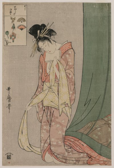 Hanaogi of Ogiya a Képrejtvények sorozatból, c. 1797. alkotó: Kitagawa Utamaro