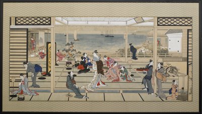 Holdfény mulatság a Dozo Sagamiban, 18. század végén. alkotó: Kitagawa Utamaro