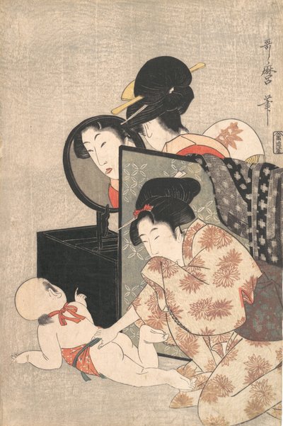 Anya és gyermeke, kb. 1793. alkotó: Kitagawa Utamaro