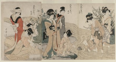 Musashi, Omi, Yamashiro, Idea d Settsu P Lovinse s a Te Serie Fasio na Be si x Jewe l Libersből (No Furyu Tama River) alkotó: Kitagawa Utamaro