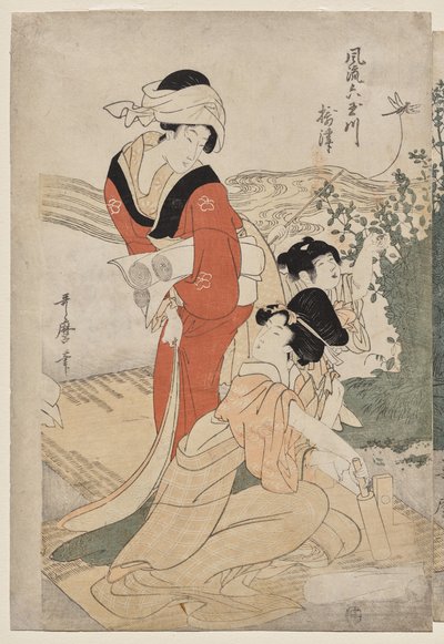 Musashi tartomány a Fashionable Six Jewel Rivers sorozatból (Furyu Mu Tamagawa) alkotó: Kitagawa Utamaro