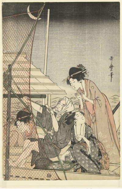 Éjszakai horgászat alkotó: Kitagawa Utamaro
