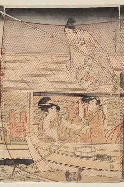 Hálós horgászat éjjel a Sumida folyón alkotó: Kitagawa Utamaro
