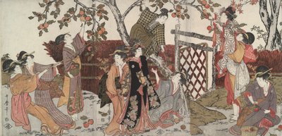 Datolyaszilva gyűjtögetők alkotó: Kitagawa Utamaro