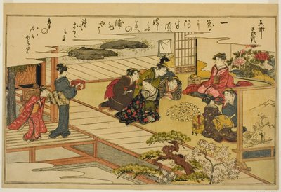 Shell-Matching Game, a "Gifts from the Ebb Tide (Shiohi no tsuto)" című illusztrált könyvből alkotó: Kitagawa Utamaro