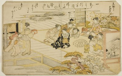 Shell-Matching Game, a "Gifts from the Ebb Tide (Shiohi no tsuto)" című illusztrált könyvből alkotó: Kitagawa Utamaro