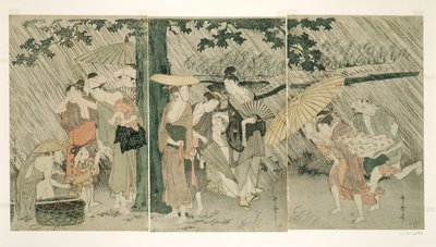 Menedék a hirtelen zápor elől alkotó: Kitagawa Utamaro