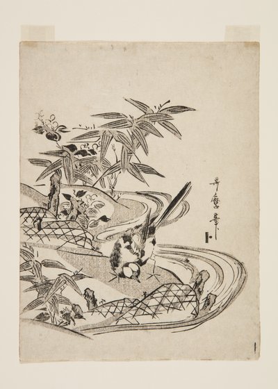 Sparrow (színes fatömbnyomat) alkotó: Kitagawa Utamaro
