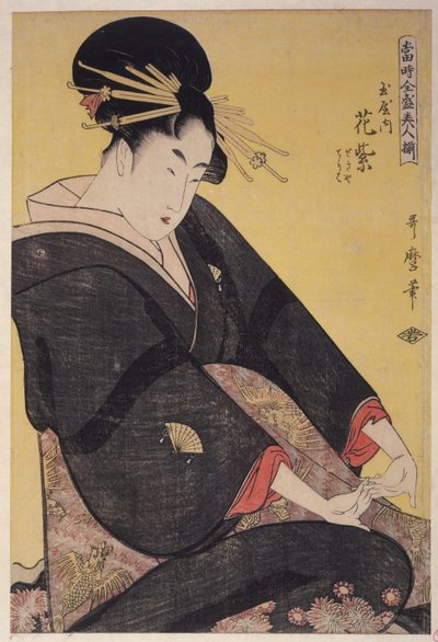 Tamaya Uchihana Purple, Seats, Teruha 1794 alkotó: Kitagawa Utamaro