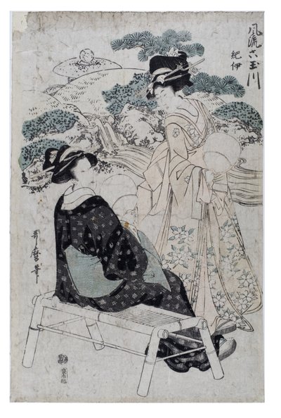 The Elegant Six Jewel Rivers, 1800-1805 körül (fatömbnyomat papíron) alkotó: Kitagawa Utamaro