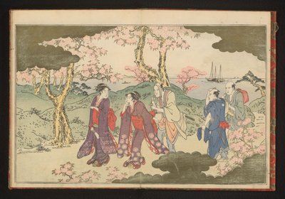 Gotenyama dombjai, Edo, kilátással az Edo-öbölre alkotó: Kitagawa Utamaro