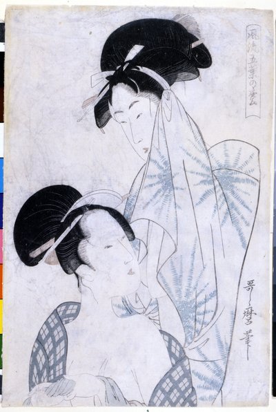Két nő elhagyja a fürdőt. 1800. Utamaro KITAGAWA (1753-1806) alkotásai. alkotó: Kitagawa Utamaro