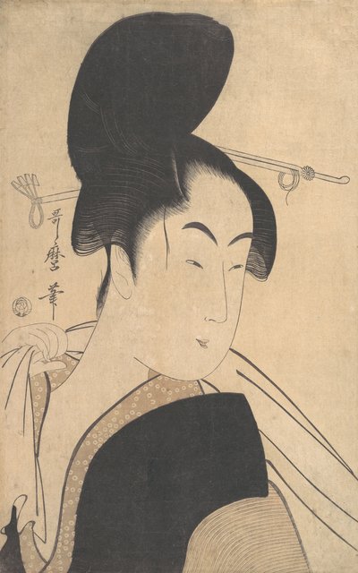 Nő fürdő után, kb. 1795. alkotó: Kitagawa Utamaro