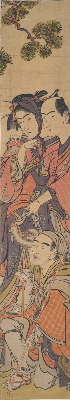 Oshun és Dembei a majommal játszik a Yojir-on? alkotó: Kitao Masanobu