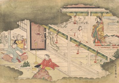 Egy incidens Ise Ise Monogatari meséiből, kb. 1790. alkotó: Kitao Shigemasa