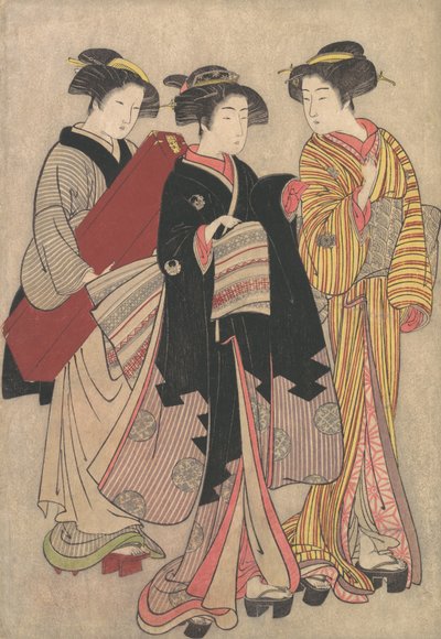 Két gésa kint sétál, 1739-1820. alkotó: Kitao Shigemasa