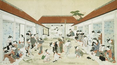 Női fürdőház és mosoda alkotó: Kitao Shigemasa
