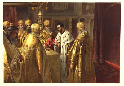 Miklós koronázási szertartása II. Lebegyev Eucharisztia, Klavdi Vasziljevics (1852-1916) alkotó: Klavdiy Vasilievich Lebedev