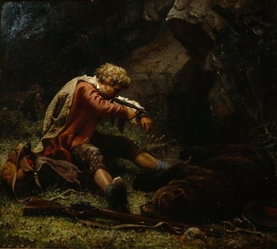 Sebesült medvevadász alkotó: Knud Bergslien