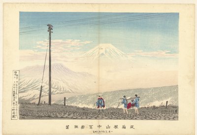 Kilátás a Fuji-hegyre a Hakone-hegységben Ju Hakone sanchu Fugaku chobo (cím a tárgyon) alkotó: Kobayashi Kiyochika