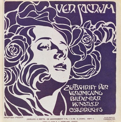 A Ver Sacrum, a szecessziós Sezession mozgalom művészeinek magazinja 1899-es 4. számának címlapja ... alkotó: Koloman Moser