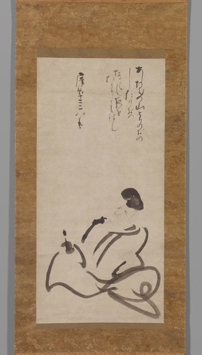 Hitomaro költő alkotó: Konoe Nobutada