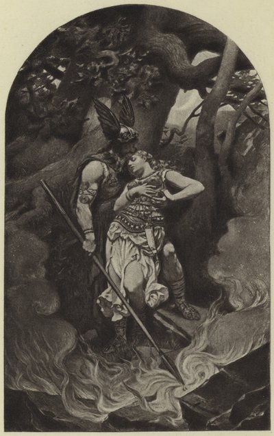 Wotan búcsúja Brunhildtől (mélynyomás) alkotó: Konrad Dielitz
