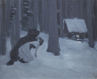 Tatyanas álmodik. Illusztráció a regényhez A. Puskin Eugene Onegin versében alkotó: Konstantin Alekseevich Korovin