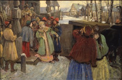 Tsarevna Sophia letartóztatása alkotó: Konstantin Alexandrovich Veshchilov