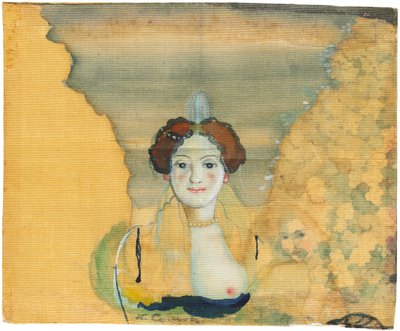 Fiatal hölgy kerttel azon túl. alkotó: Konstantin Andreyevich Somov