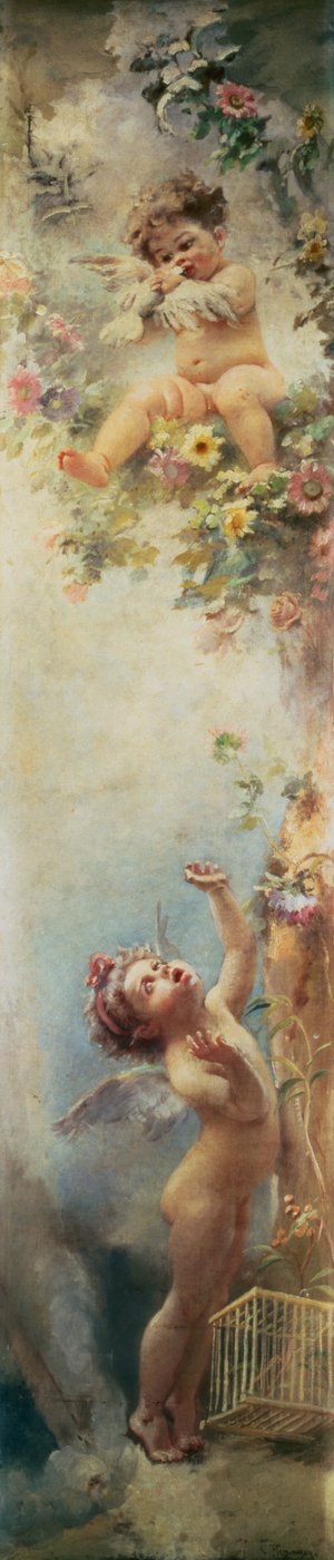 Putty Disporting (olaj, vászon) alkotó: Konstantin Egorovich Makovsky