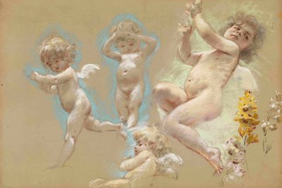 Putti. A pétervári Baron von Dervis-kastély belső dekorációja alkotó: Konstantin Egorovich Makovsky
