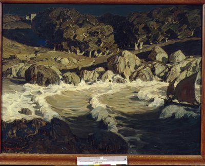 ""Night At Sea" (Night At Sea) Konsztantyin Bogajevszkij (1872-1943) festménye, mérete 109x144,5 cm 1903 Állami A Radishchev Művészeti Múzeum, Szaratov alkotó: Konstantin Fedorovich Bogaevsky